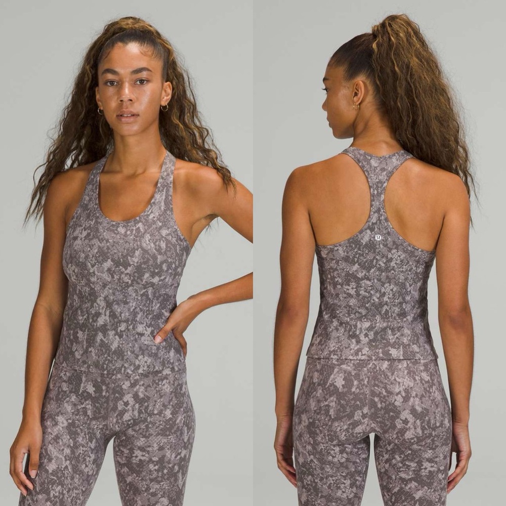 Lululemon Cool Racerback Tank Top Shorter Length In 
Hideaway Camo Lunar Rock 12